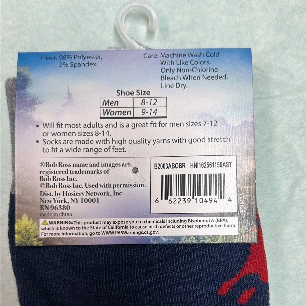 Bob Ross Joy of Painting Men's Navy Socks
